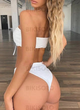 Charger l&#39;image dans la galerie, Couleur Unie Bandeau Sans Bretelle Classique Bikinis Maillots De Bain