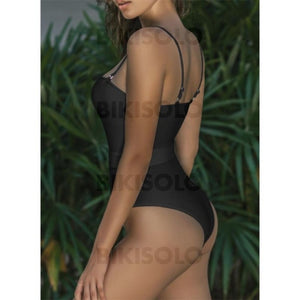 Couleur Unie Bandeau Sans Bretelle Sexy Élégante Une Pièce Maillots De Bain
