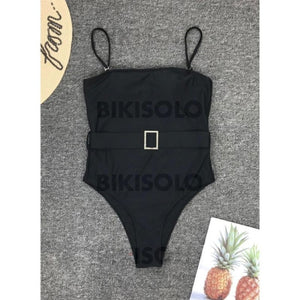 Couleur Unie Bandeau Sans Bretelle Sexy Élégante Une Pièce Maillots De Bain
