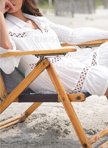 Couleur Unie Col Rond Élégante Tenues De Plage Maillots De Bain