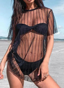 Couleur Unie Col Rond Haut Sexy Tenues De Plage Maillots De Bain