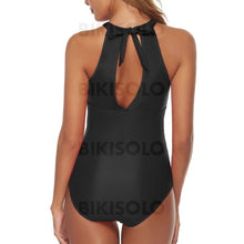 Charger l&#39;image dans la galerie, Couleur Unie Col Rond Haut Sexy Une Pièce Maillots De Bain