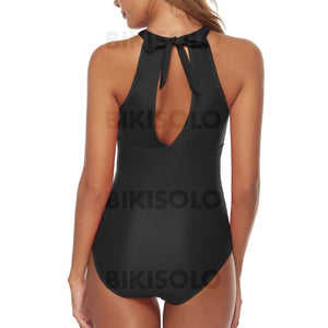 Couleur Unie Col Rond Haut Sexy Une Pièce Maillots De Bain