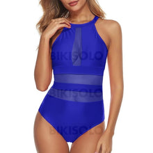 Charger l&#39;image dans la galerie, Couleur Unie Col Rond Haut Sexy Une Pièce Maillots De Bain