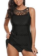 Charger l&#39;image dans la galerie, Couleur Unie Col Rond Jolis Grande Taille Robes De Bain Maillots De Bain
