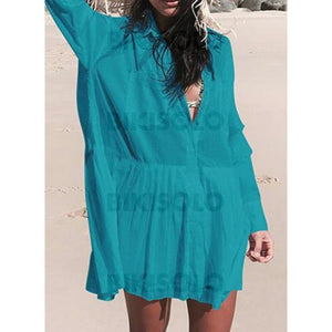 Couleur Unie Col V Bohème Tenues De Plage Maillots De Bain