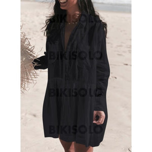 Couleur Unie Col V Bohème Tenues De Plage Maillots De Bain