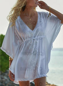 Couleur Unie Col V Élégante À La Mode Jolis Tenues De Plage Maillots De Bain