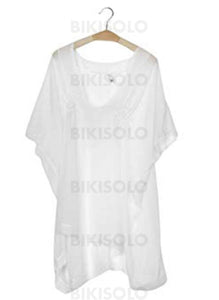 Couleur Unie Col V Élégante Grande Taille Tenues De Plage Maillots De Bain