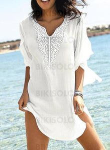Couleur Unie Col V Frais Tenues De Plage Maillots De Bain