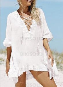 Couleur Unie Col V Jolis Attrayant Tenues De Plage Maillots De Bain