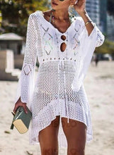 Charger l&#39;image dans la galerie, Couleur Unie Col V Sexy Tenues De Plage Maillots De Bain Blanc / Taille Libre