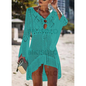 Couleur Unie Col V Sexy Tenues De Plage Maillots De Bain Vert / Taille Libre