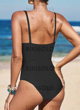Charger l&#39;image dans la galerie, Couleur Unie Col V Sexy Une Pièce Maillots De Bain