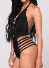 Charger l&#39;image dans la galerie, Couleur Unie Col V Sexy Une Pièce Maillots De Bain