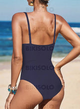 Charger l&#39;image dans la galerie, Couleur Unie Col V Sexy Une Pièce Maillots De Bain