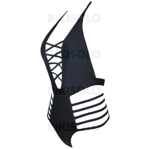 Couleur Unie Col V Sexy Une Pièce Maillots De Bain