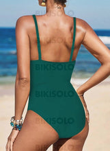 Charger l&#39;image dans la galerie, Couleur Unie Col V Sexy Une Pièce Maillots De Bain