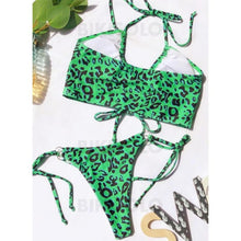 Charger l&#39;image dans la galerie, Couleur Unie Cordon De Serrage Dos Nu Sexy Jolis Classique Bikinis Maillots De Bain