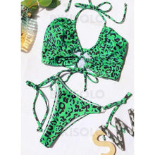 Charger l&#39;image dans la galerie, Couleur Unie Cordon De Serrage Dos Nu Sexy Jolis Classique Bikinis Maillots De Bain