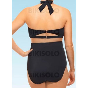 Couleur Unie Coupe Haute Dos Nu Col V Sexy Élégante Grande Taille Bikinis Maillots De Bain