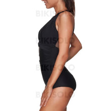 Charger l&#39;image dans la galerie, Couleur Unie Coupe Haute Dos Nu Sexy Une Pièce Maillots De Bain