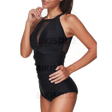 Charger l&#39;image dans la galerie, Couleur Unie Coupe Haute Dos Nu Sexy Une Pièce Maillots De Bain