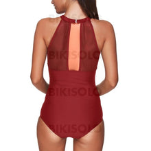 Charger l&#39;image dans la galerie, Couleur Unie Coupe Haute Dos Nu Sexy Une Pièce Maillots De Bain