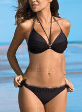 Charger l&#39;image dans la galerie, Couleur Unie Dos Nu Classique Bikinis Maillots De Bain
