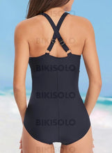 Charger l&#39;image dans la galerie, Couleur Unie Dos Nu Col V Sexy Frais Une Pièce Maillots De Bain