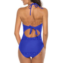 Charger l&#39;image dans la galerie, Couleur Unie Dos Nu Col V Sexy Une Pièce Maillots De Bain