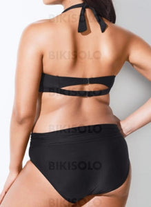 Couleur Unie Dos Nu Élégante Grande Taille Bikinis Maillots De Bain