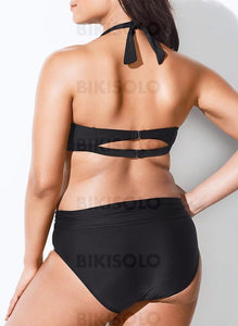 Couleur Unie Dos Nu Élégante Grande Taille Bikinis Maillots De Bain