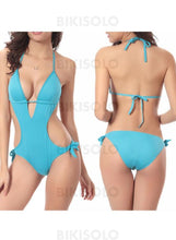 Charger l&#39;image dans la galerie, Couleur Unie Dos Nu Sexy Une Pièce Maillots De Bain