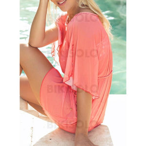 Couleur Unie Engrener Col Rond Sans Bretelle Sexy Classique Tenues De Plage Maillots De Bain