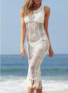 Couleur Unie Engrener Col Rond Sexy Accrocheur Tenues De Plage Maillots De Bain Blanc / S