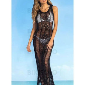 Couleur Unie Engrener Col Rond Sexy Accrocheur Tenues De Plage Maillots De Bain Noir / S
