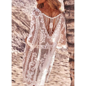 Couleur Unie Engrener Col Rond Sexy Boho Tenues De Plage Maillots De Bain