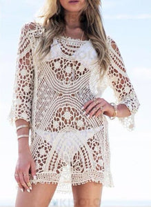 Couleur Unie Engrener Col Rond Sexy Boho Tenues De Plage Maillots De Bain