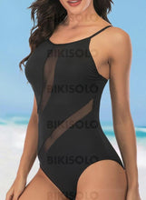 Charger l&#39;image dans la galerie, Couleur Unie Engrener Col Rond Sexy Décontractée Une Pièce Maillots De Bain