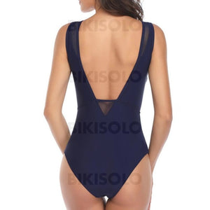 Couleur Unie Engrener Col Rond Sexy Élégante Une Pièce Maillots De Bain