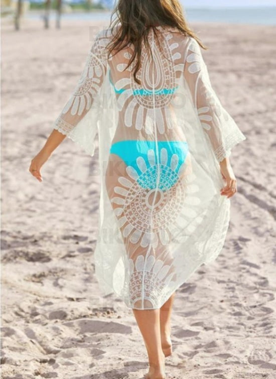 Couleur Unie Engrener Col V Sexy Tenues De Plage Maillots De Bain Blanc / Taille Libre
