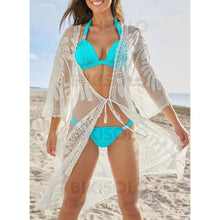 Charger l&#39;image dans la galerie, Couleur Unie Engrener Col V Sexy Tenues De Plage Maillots De Bain