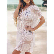 Charger l&#39;image dans la galerie, Couleur Unie Engrener Col V Sexy Tenues De Plage Maillots De Bain