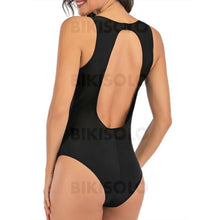 Charger l&#39;image dans la galerie, Couleur Unie Évider À Bretelles Col U Sexy Jolis Mignon Une Pièce Maillots De Bain
