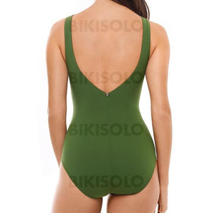 Couleur Unie Évider À Bretelles Sexy Une Pièce Maillots De Bain