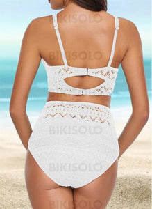 Couleur Unie Faire Monter À Bretelles Col V Sexy Bikinis Maillots De Bain