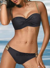 Charger l&#39;image dans la galerie, Couleur Unie Faire Monter À Bretelles Sexy Bikinis Maillots De Bain