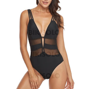 Couleur Unie Haut À Bretelles Sexy Élégante Une Pièce Maillots De Bain