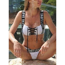 Charger l&#39;image dans la galerie, Couleur Unie Néon À Bretelles Élégante Bikinis Maillots De Bain